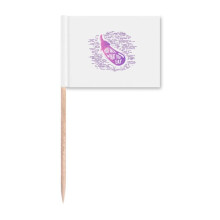 Purple Lines Eggplant Vegetable Toothpick Flags Marker Topper Party Decoration