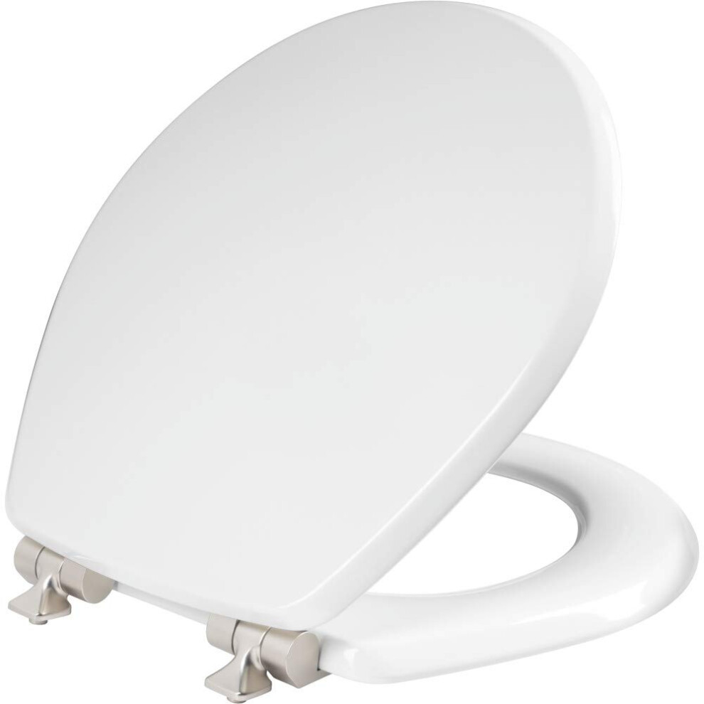 MAYFAIR 826NISL 000 Benton Toilet Seat with Brushed Nickel Hinges will