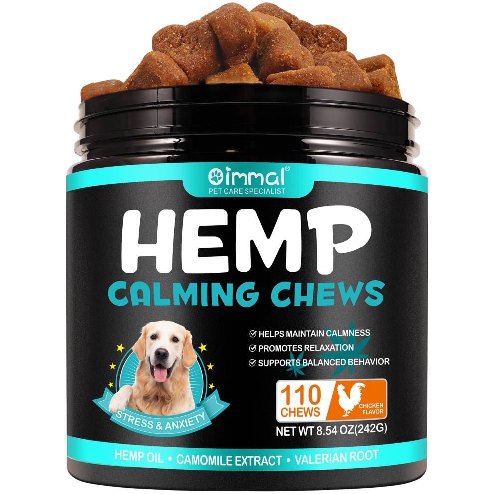Oimmal Dog Food Hemp Chews Calming Chews For Dogs Anxiety Relief Treats Chicken