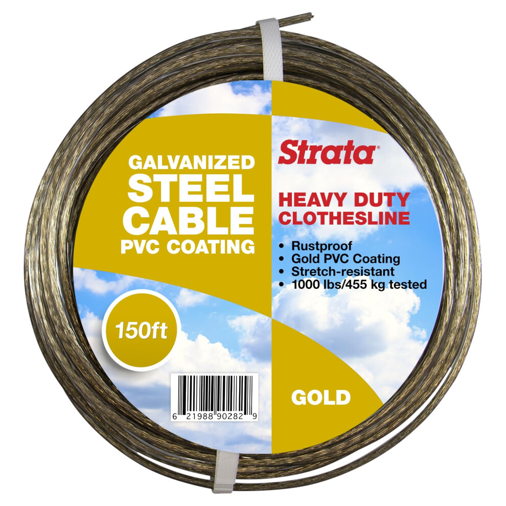 Strata 150 Feet Clothesline Outdoor Heavy Duty Galvanized Wire Steel C