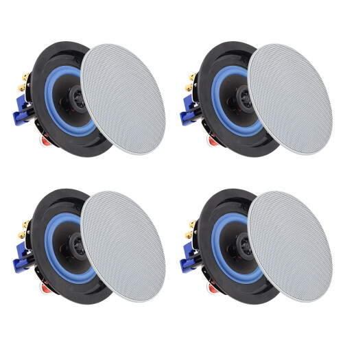 Herdio 4 Inch 320 Watts 2-Way Bluetooth Ceiling Speakers Package Perfe