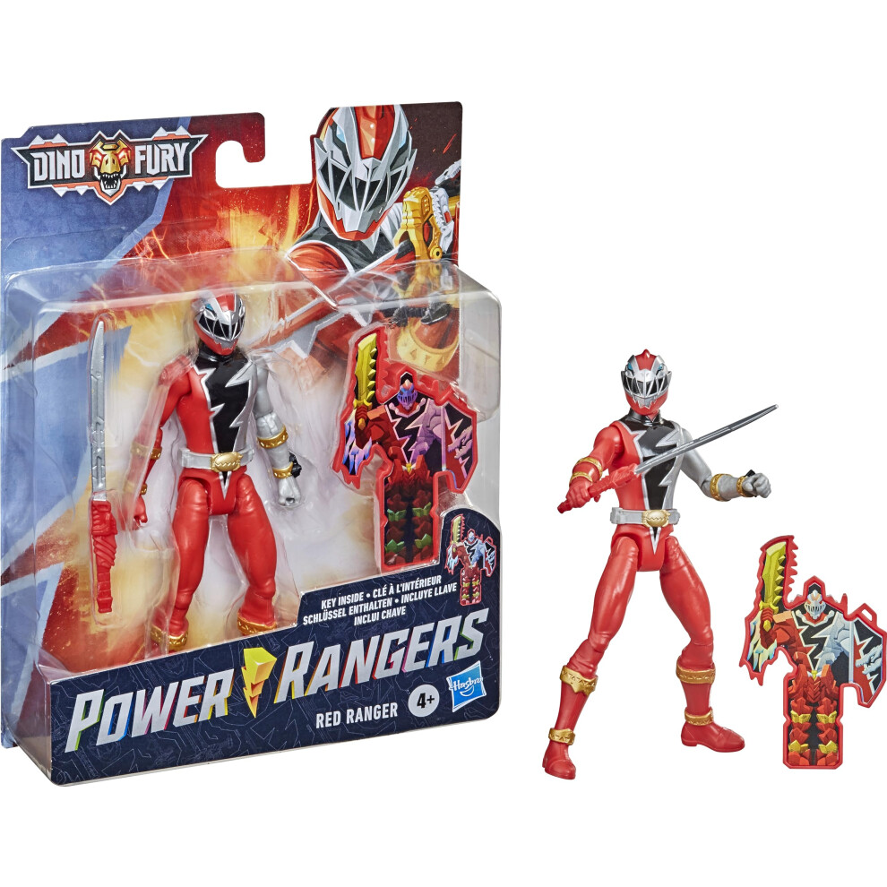 Power Rangers Dino Fury Red Ranger 6-Inch Action Figure Toy Inspired b