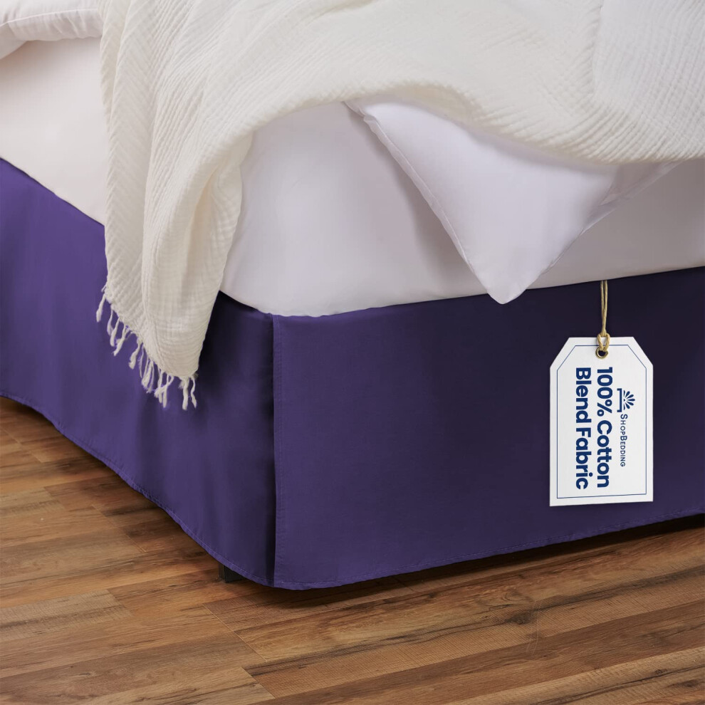 SHOPBEDDINg Tailored Bed Skirt - Twin XL 18 inch Drop cotton Blend P