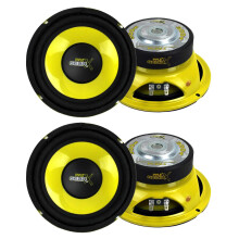 Pyle PLG64 6.5" 1200W Auto Audio Středobasový/Subwoofer, 2 Páry s Žlutým P.P. Kuželem