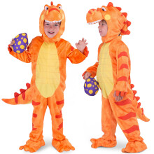 Spooktacular Creations Child Orange Dinosaur T-Rex Costume with Toy Di