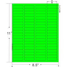 Fluorescerend Groene Adreslabels FBA en Word Compatibel 80UP 1.75"x0.5" 80 Labels Per Blad
