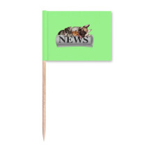 Roll Newspaper Pet Group Art Deco Fashion Toothpick Flags Marker Topper Party Decoration