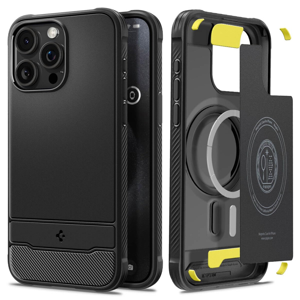 Spigen Magnetic Rugged Armor MagFit Designed for iPhone 15 Pro case  E