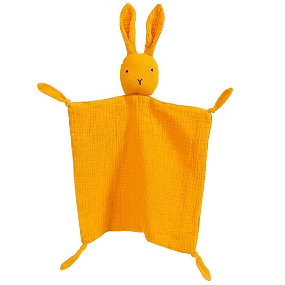 Organic Cotton Muslin Lovey Blanket Organic Cotton Muslin Bunny Security Blanket Soft & Breathable Lovie Baby Gifts For Boys And Girls Peipeiwu