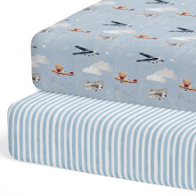 Sorrel + Fern 2-Pack Crib Sheets for Standard Crib Mattress (Watercolo