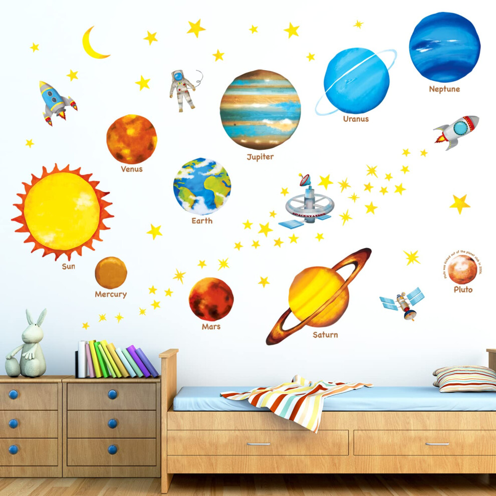 Decowall Ds8-1307 Planets In The Space Kids Wall Decals Wall Stickers