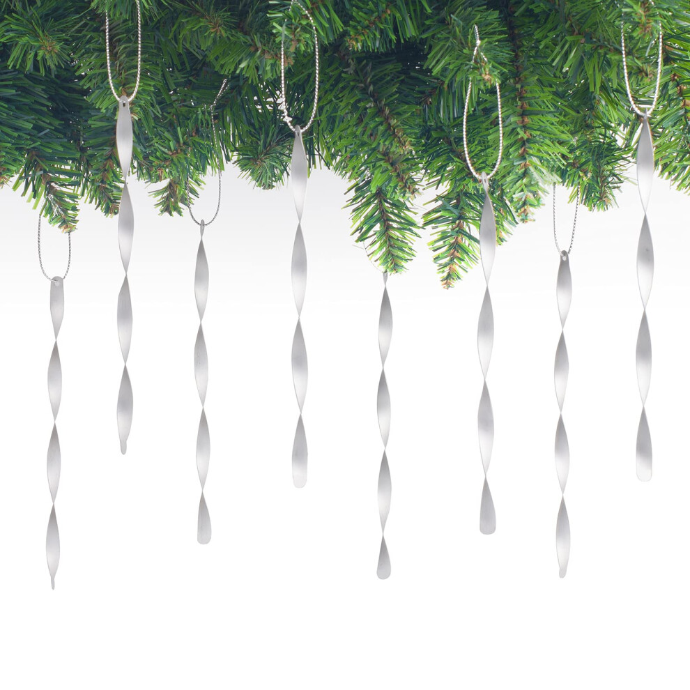 AMS Christmas Tree Ornaments 24PCS Aluminum Twisted Icicles Ornament S