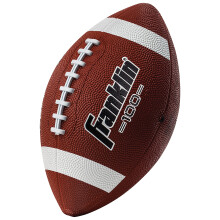 Franklin Sports Balón de Fútbol Infantil - Grip-Rite 100 - Tamaño Junior - Balón de Goma Duradero - Marrón/Blanco