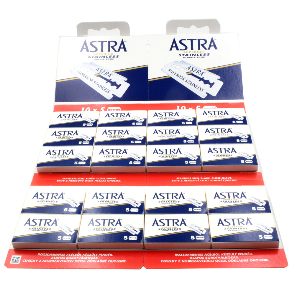 100 Astra Stainless Double Edge Razor Blades