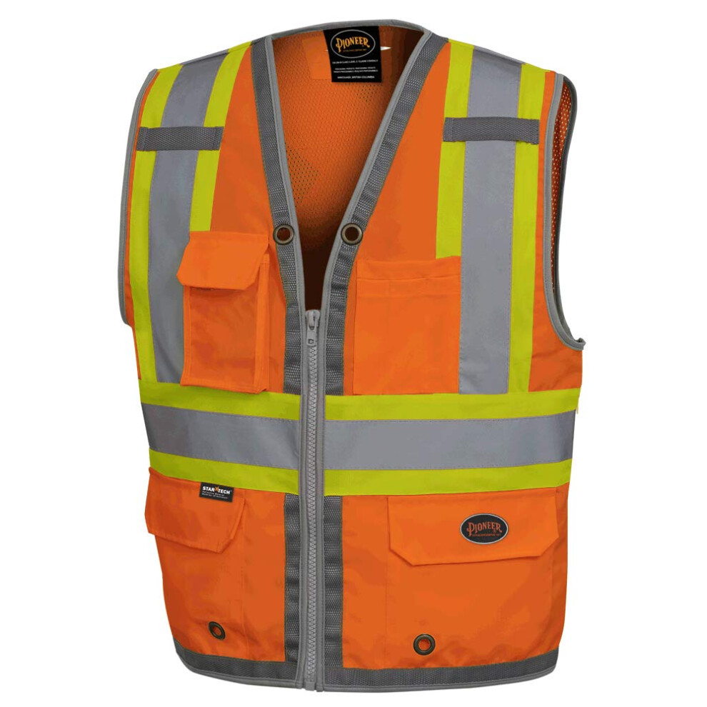 Pioneer Safety Vest for Men - Hi Vis Reflective Neon  Cool Mesh Back P