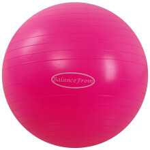 Fitvids Anti-Burst and Slip Resistant Exercise Ball Yoga Ball Fitness Ball Birthing Ball with Quick Pump, 2,000-Pound Capacity, Pink, 30-inch, XL
