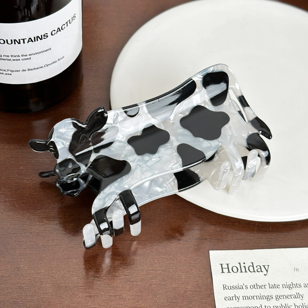 (Cow10.3cm) Animal Charming Hair Claw Clips Crafted From Acetate Ideal For Fashion Forward Women-image-OPC-PFM22PK-NEW