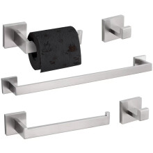 TURS 5-Piece Bathroom Hardware Set Brushed Nickel Towel Bar Set Bath T