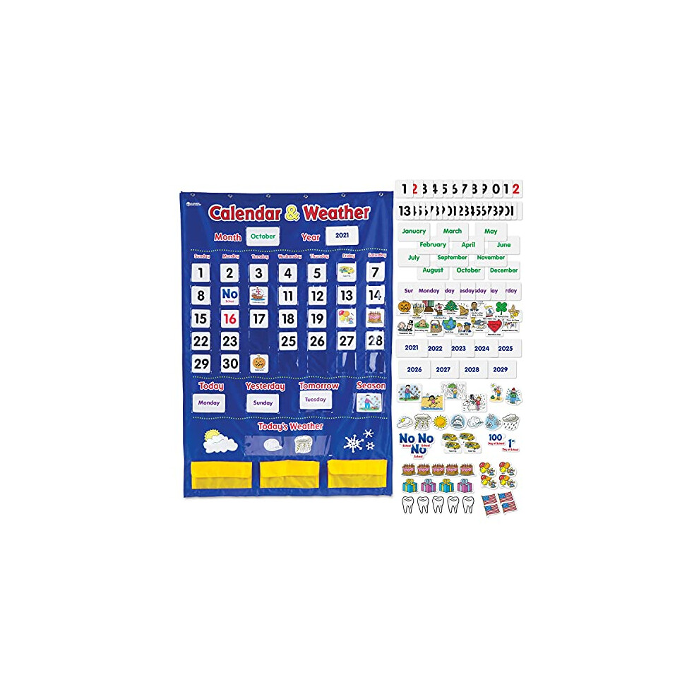 Learning Resources Calendar & Weather Pocket Chart  School Calendar fo