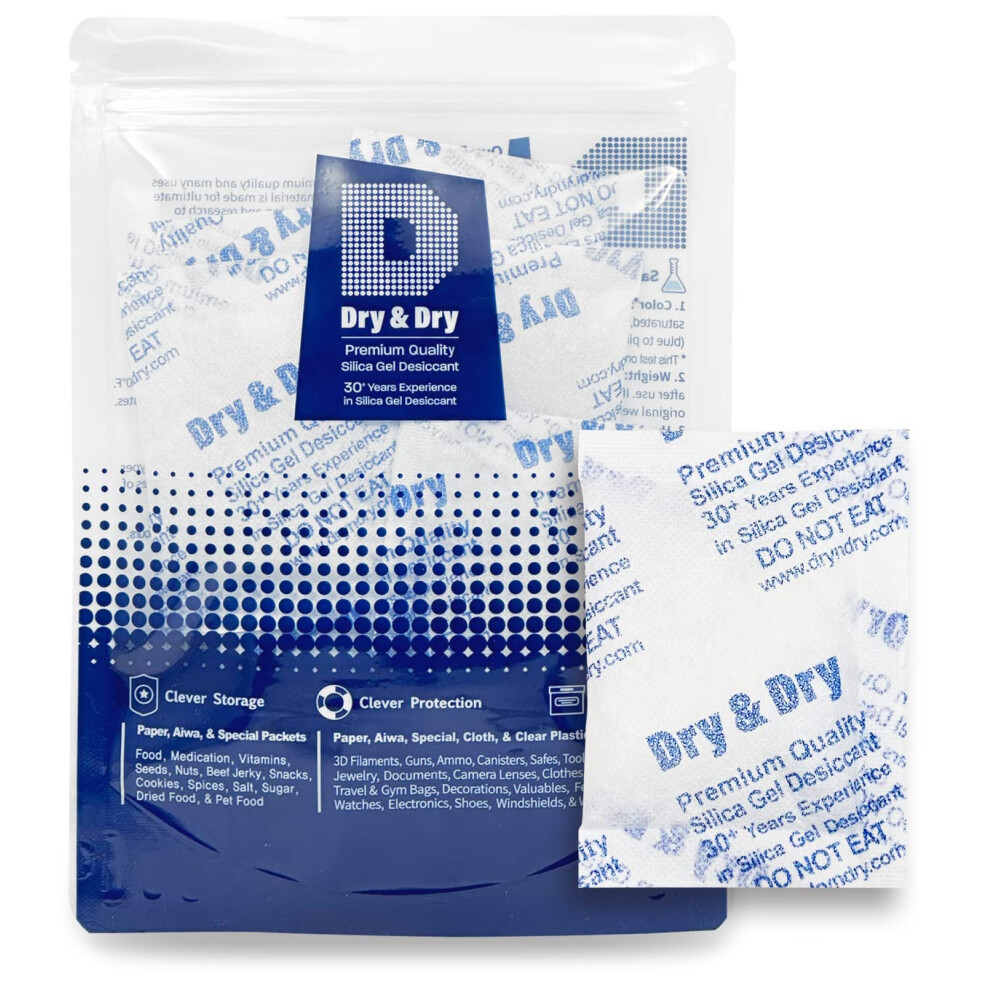 Dry & Dry 20 Gram [15 Packets] Premium Pure & Safe Silica Gel Packets