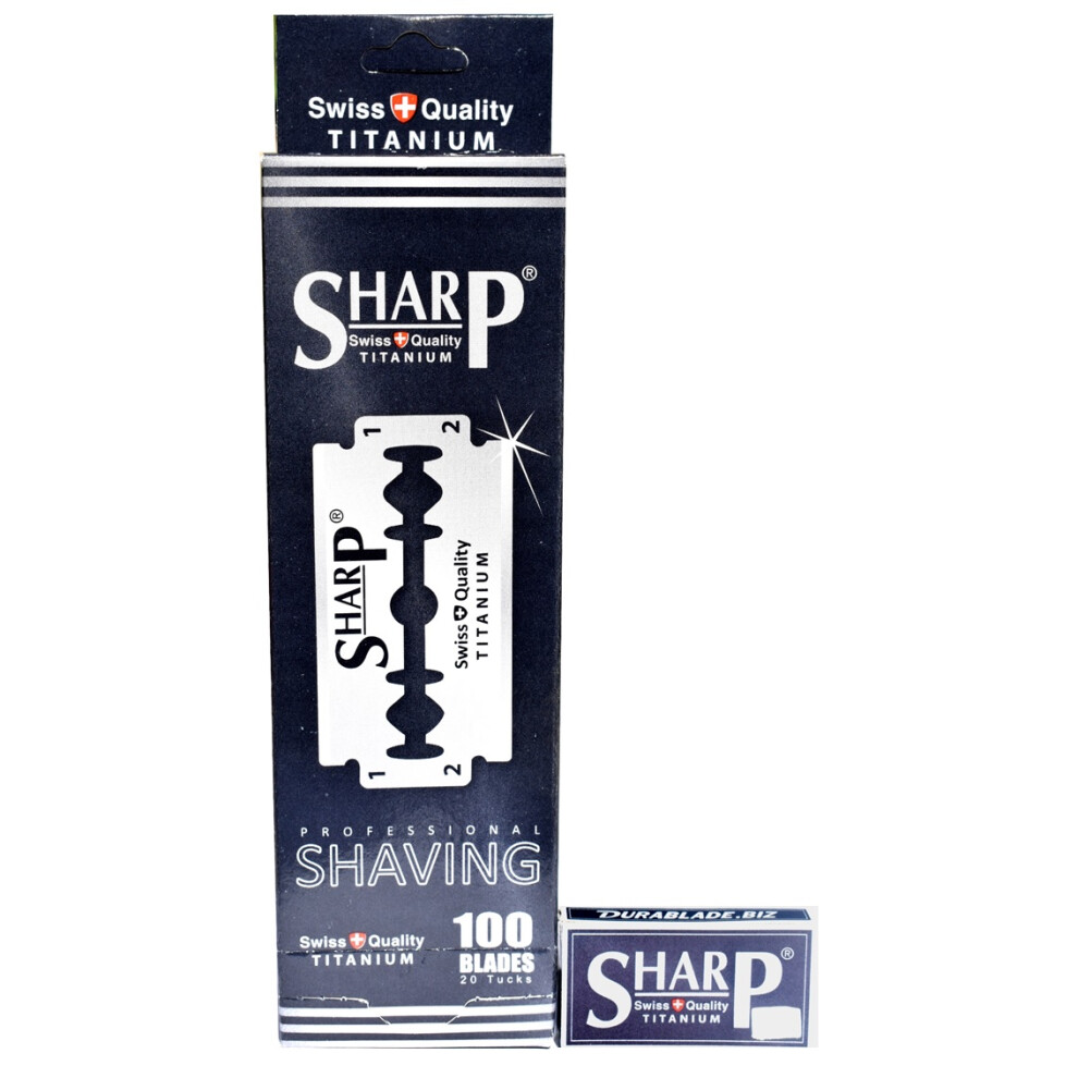 100 Sharp Titanium Double Edge Razor Blades