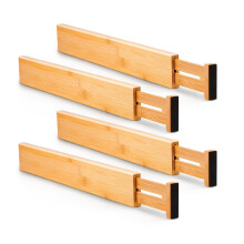Utoplike 4 pcs Bamboo Kitchen Drawer Dividers(166-217IN) Adjustable Dr