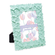 Laura Ashley 4x6 Mint Green Flower Textured Hand-Crafted Resin Picture