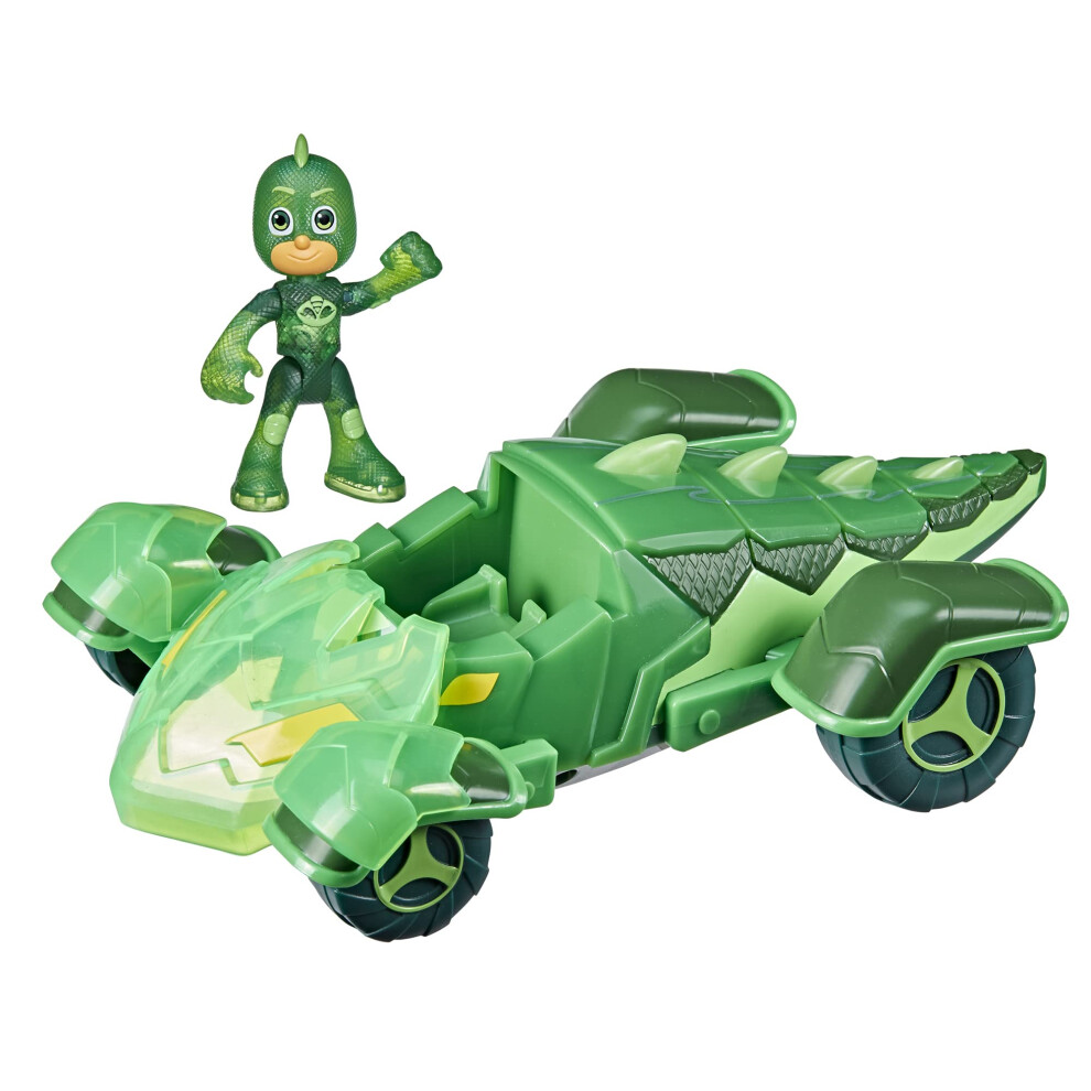 PJ Masks Toys Glow & Go Gekko-Mobile  Light Up Toy Cars  Includes Gekk