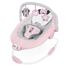 DISNEY BABY -MINNIE- Baby-Schaukel mit abnehmbaren Disney-Spielzeugen, 8 Melodien, beruhigende Vibrationen, verstellbares Kopfkissen