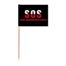 Save Our Precious Earth Art Deco Fashion Toothpick Flags Marker Topper Party Decoration