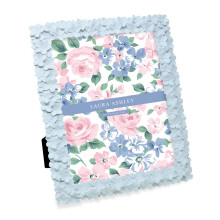 Laura Ashley 8x10 Powder Blue Flower Textured Hand-Crafted Resin Pictu