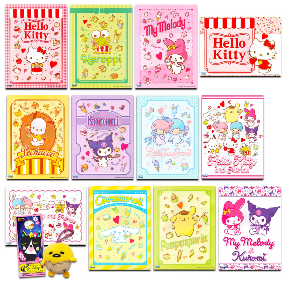 Hello Kitty Poster Set - Hello Kitty Room Decor Bundle with 12 Hello K