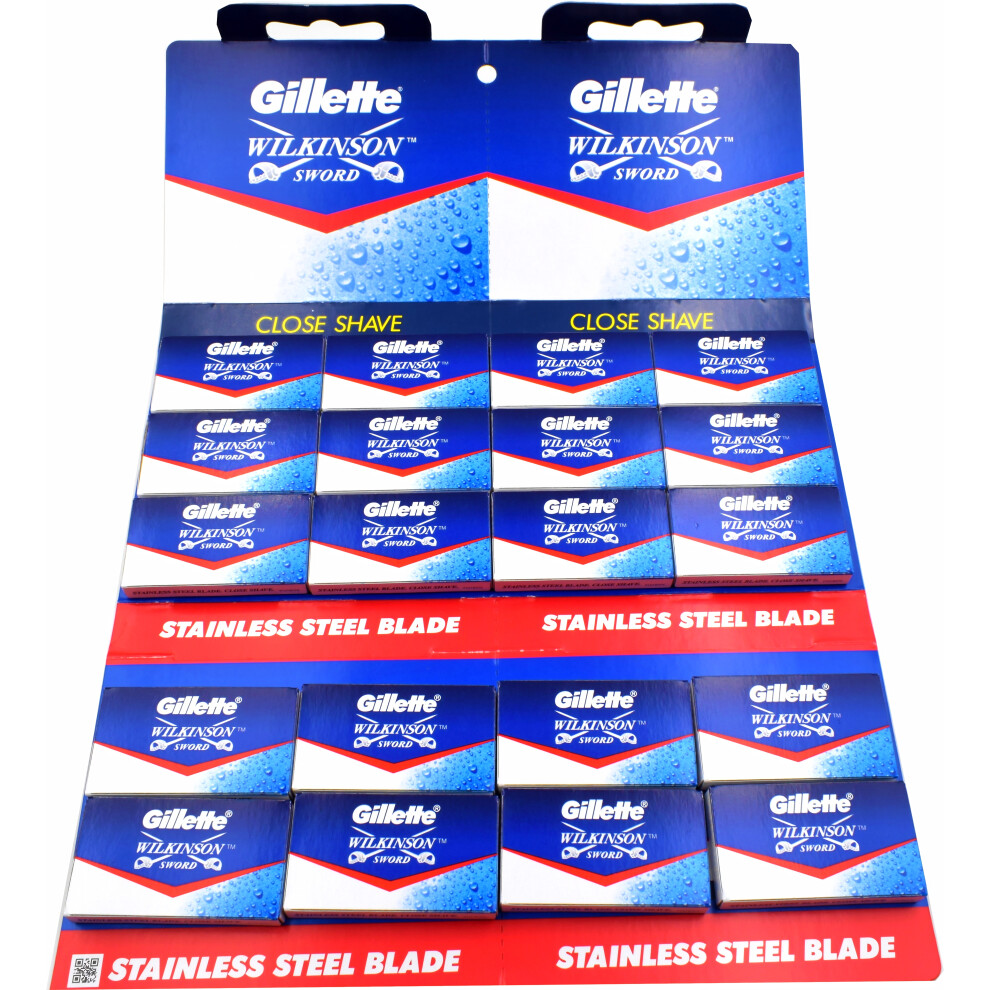 100 Gillette Wilkinson Sword Double Edge Razor Blades