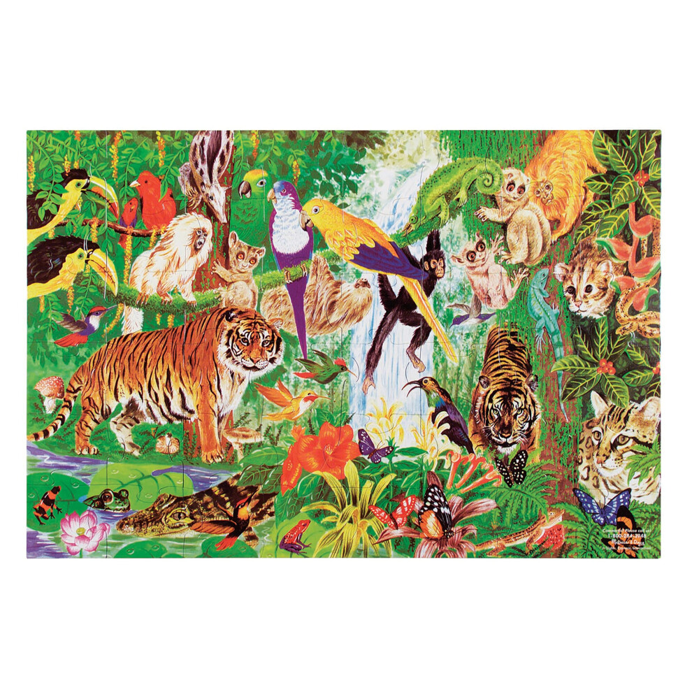 Melissa & Doug Rainforest Floor Puzzle (48 pcs  2 x 3 feet) - Kids Ani