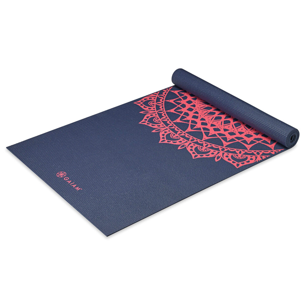 Gaiam Yoga Mat Classic Print Non Slip Exercise & Fitness Mat for All T