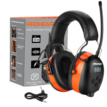 PROHEAR 027 Auriculares de Radio AM FM con Pantalla Digital, 25dB NRR, Protección Auditiva para Jardinería, Construcción