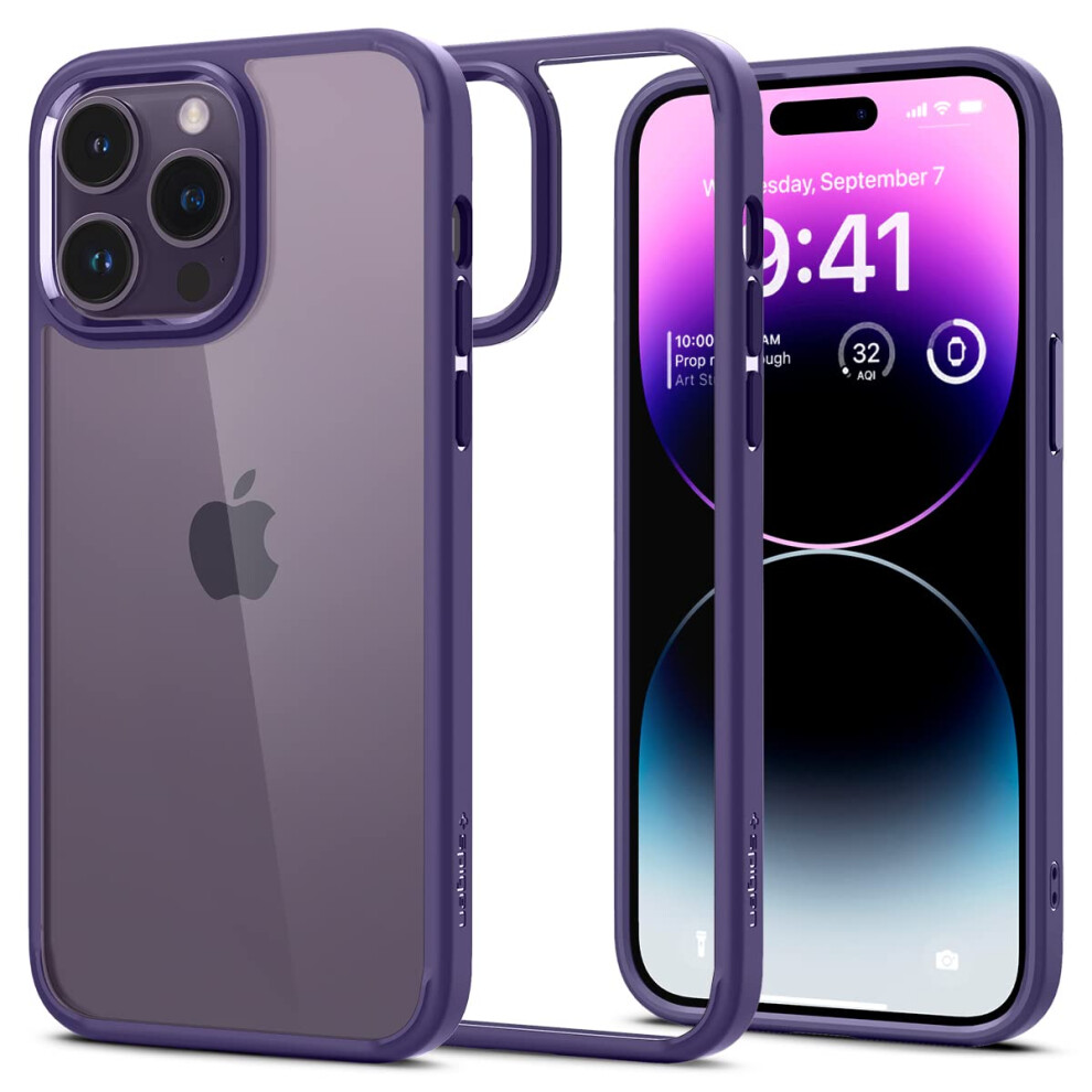 Spigen Ultra Hybrid for iPhone 14 Pro Max case Purple  Anti-Yellowing