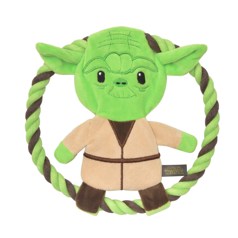 Star Wars for Pets Plush Yoda Rope Frisbee Dog Toy green Fetch Toys fo