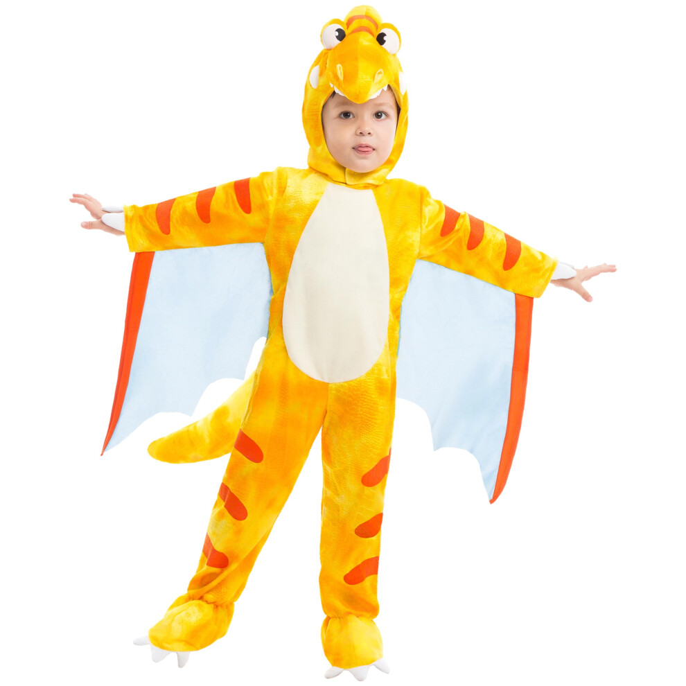 Photos - Fancy Dress Spooktacular Creations Yellow Prehistoric Pterodactyl Dinosaur Costume