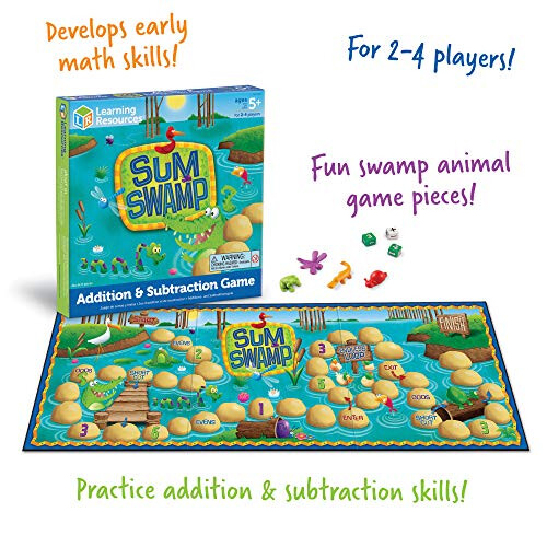 Learning Resources Learning Resources Sum Swamp Game Addition & Subtraction Game - 8 Piec 1
