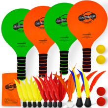 Funsparks Jazzminton Paddle spel Selecteer Dubbel - 4 Paddles 11 Birdies