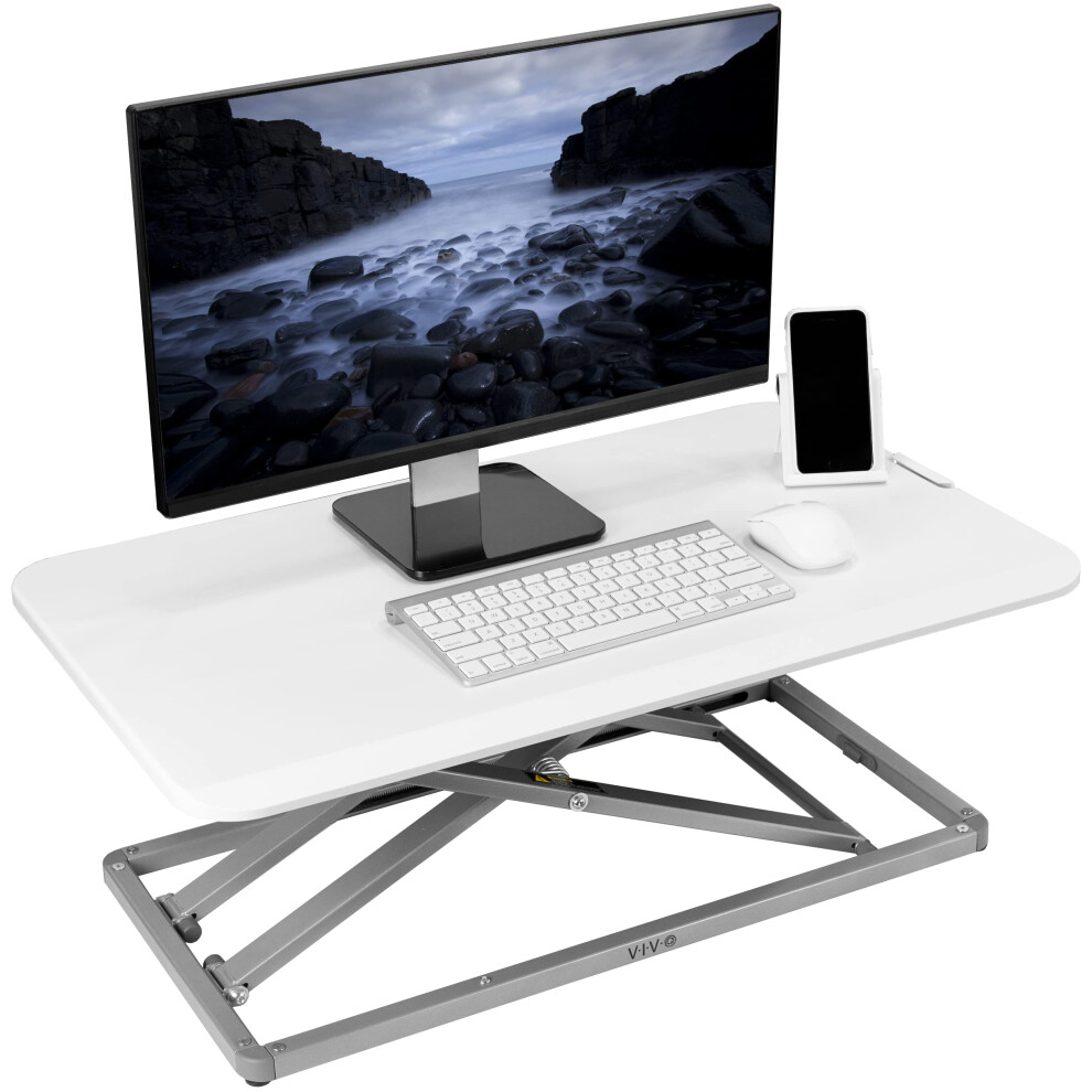 VIVO Economy Single Top Height Adjustable 29 inch Standing Desk Conver