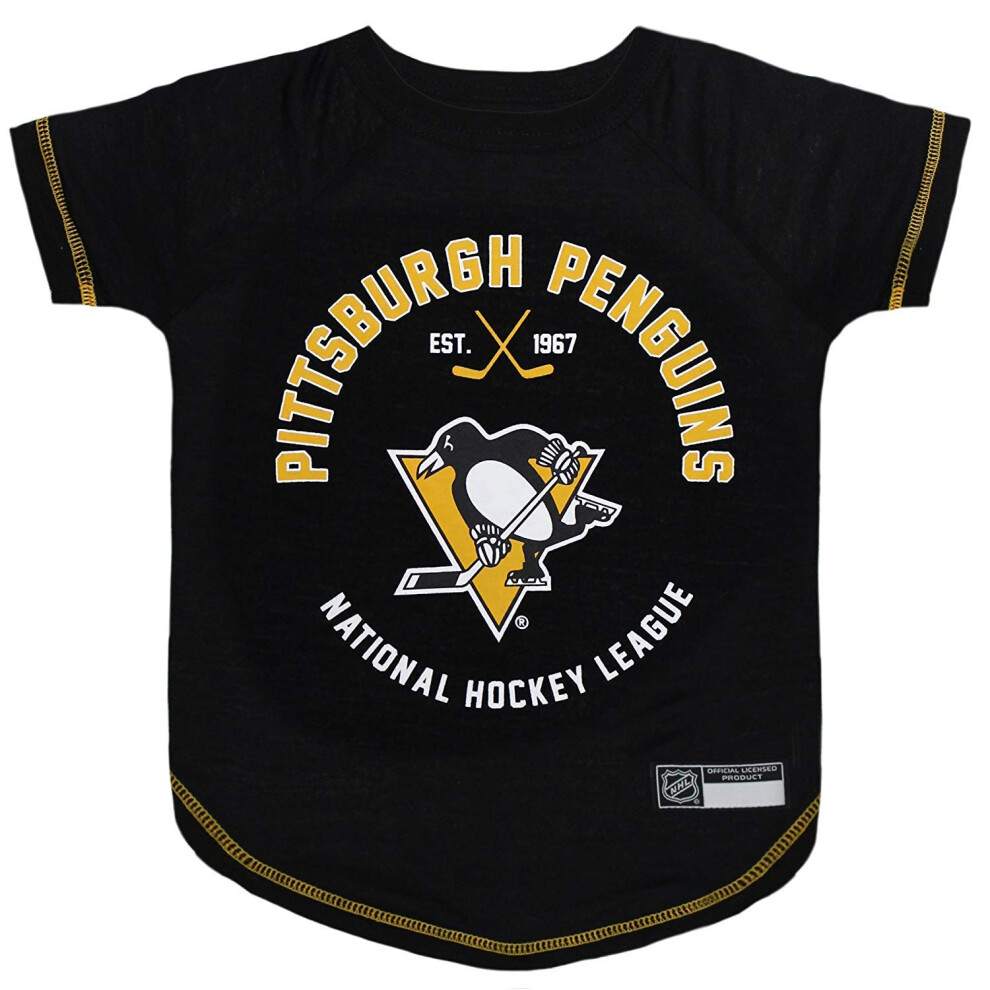 Photos - Dog Clothing Pets First PEN-4014-SM NHL Pittsburgh Penguins Tee Shirt for Dogs cat 