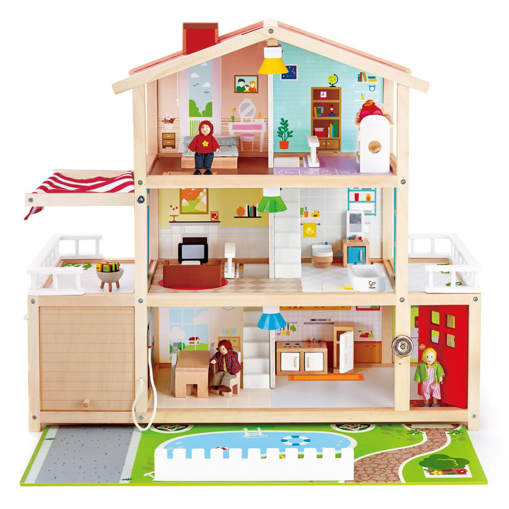 Photos - Doll Accessories Hape Doll Family Mansion| Award Winning 10 Bedroom Doll House Wooden