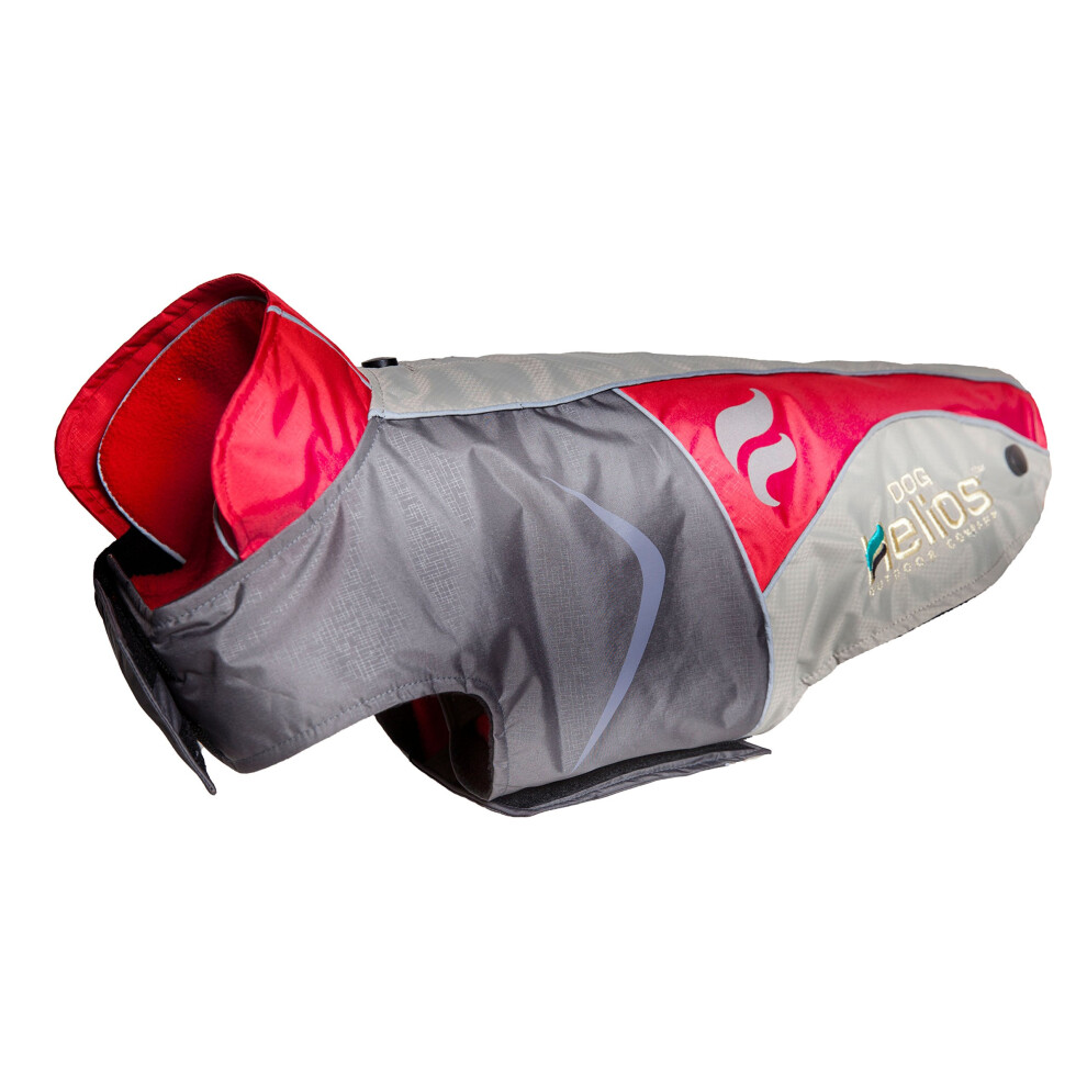 DOGHELIOS 'Lotus-Rusher' Manteau imperm   able 2 en 1 pour chien avec doublure polaire amovible et technologie Blackshark XS Rouge Gris anthracite