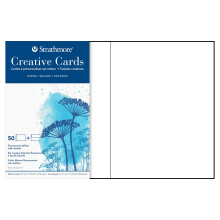Strathmore Creative Cards  Flourescent White with Deckle Edge  5x6.875 inches  50 Pack  Envelopes Included - Custom Greeting Cards for Weddings  Event