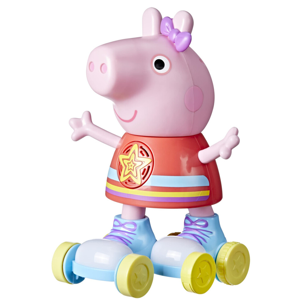 Peppa Pig Disco Peppa Roller Skating Doll  Pull-and-Go Action  11 Inch