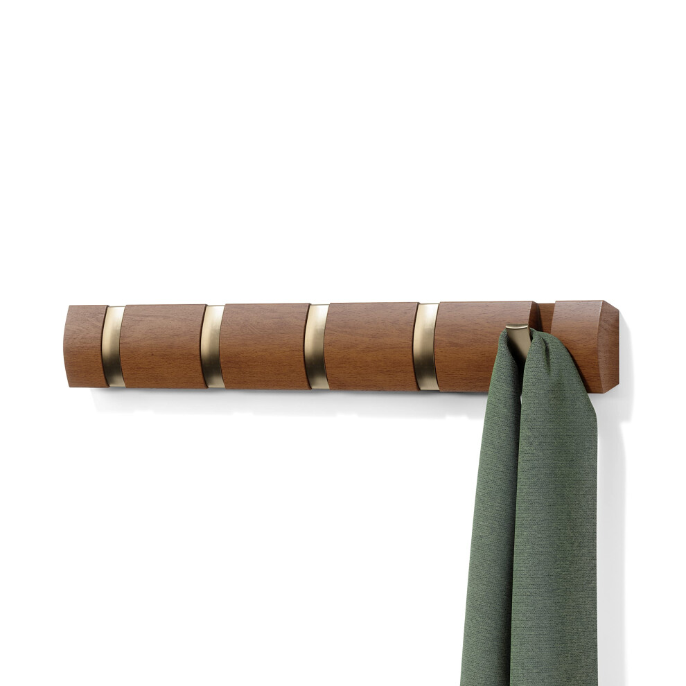 Umbra Flip 5-Hook Wall Mounted coat Rack  Modern  Sleek  Space-Saving