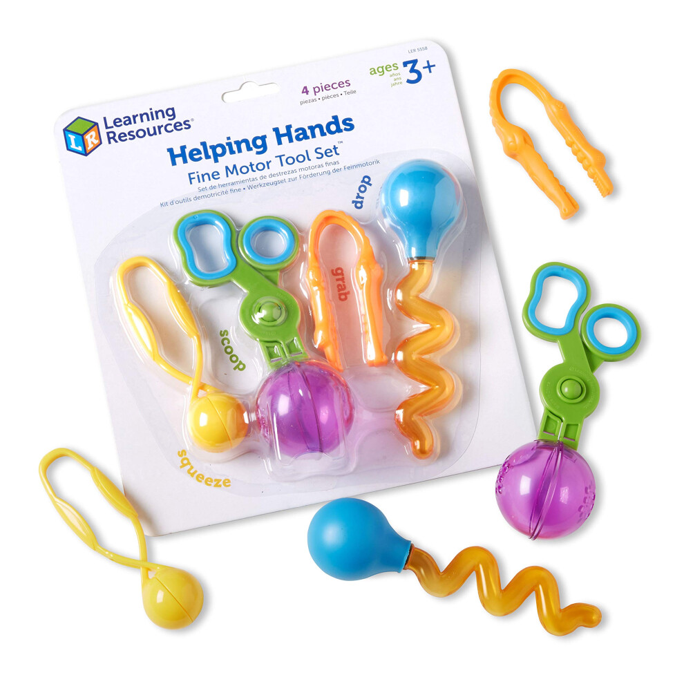 Learning Resources Helping Hands Fine Motor Tool Set Toy - 4 Pieces  A