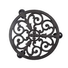 Support ΰ plantes Sungmor robuste en fonte, rond, 28 cm (11 po), avec 3 roulettes solides, pour plantes en pot d'intιrieur et d'extιrieur.